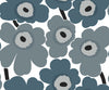Unikko Steel Blue and Gray 23353X by Marimekko Designer Wallpaper