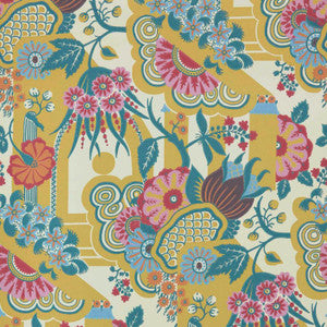 Pineapple Garden (Wp) # 01 Yellow by 1838 Wallcoverings Designer Wallpaper