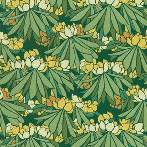 Rhododendron (Wp) # 02 Yellow by 1838 Wallcoverings Designer Wallpaper