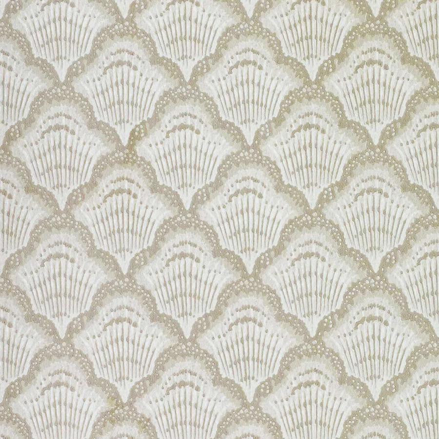 Calico Shell (Wp) # 01 Ivory by 1838 Wallcoverings Designer Wallpaper V&A Decorative Papers Ii STRAIGHT PASTE THE WALL UNITED KINGDOM V-5.25" 20.5"X11YD - Swanky Fabrics -