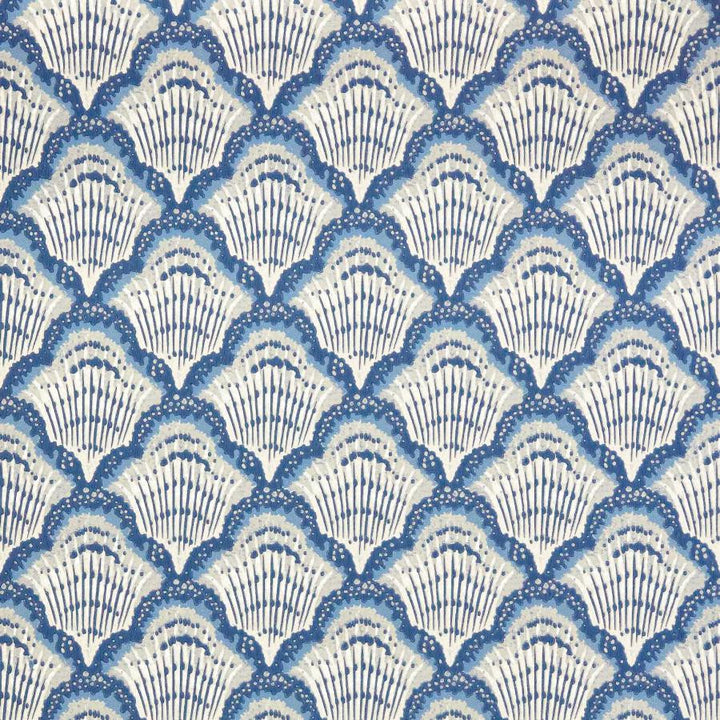 Calico Shell (Wp) # 04 Cobalt by 1838 Wallcoverings Designer Wallpaper V&A Decorative Papers Ii STRAIGHT PASTE THE WALL UNITED KINGDOM V-5.25" 20.5"X11YD - Swanky Fabrics -