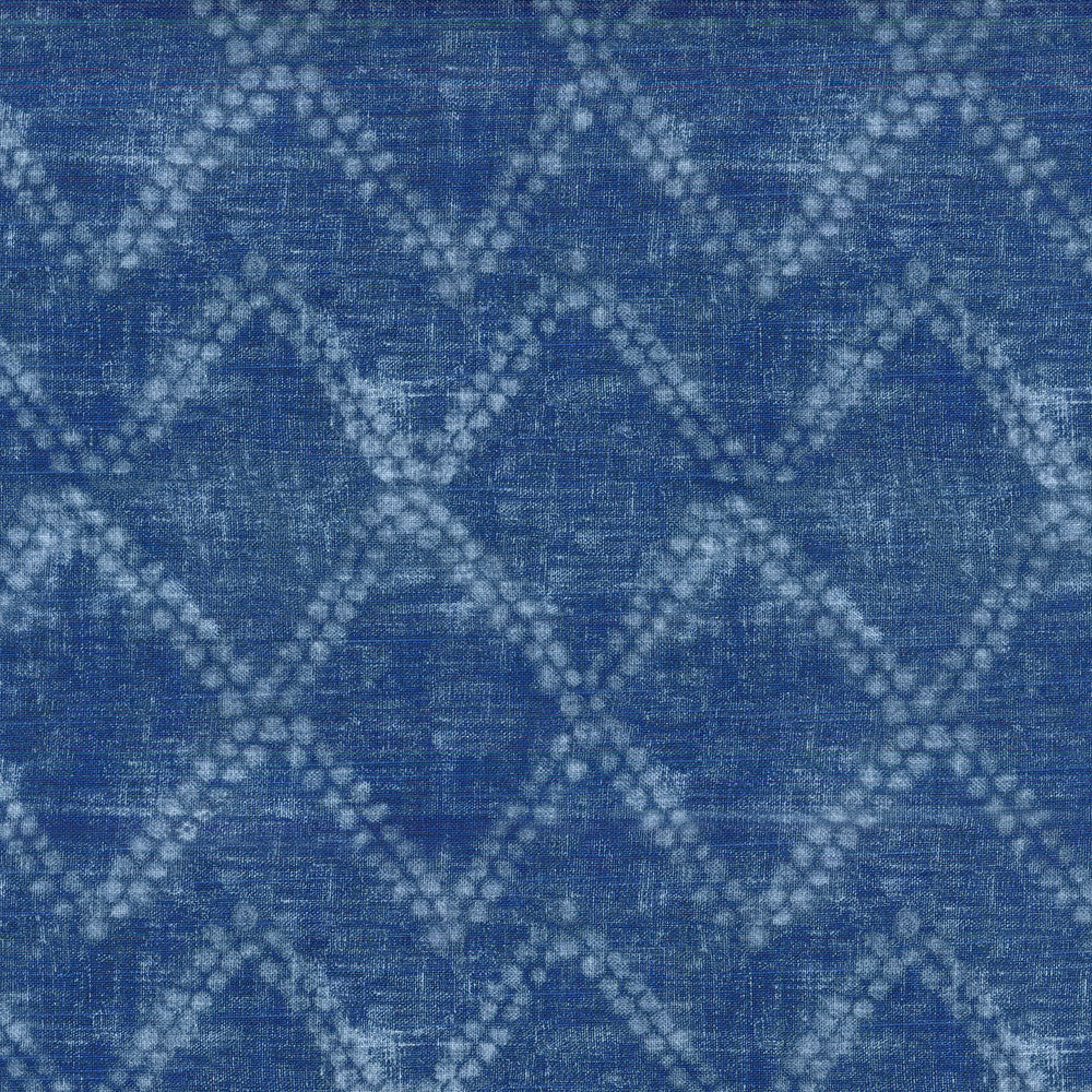Shibori Diamond Indigo 250180 by ED Ellen DeGeneres Designer Fabric - 100%Cotton CHINA 39000 Horizontal: 9 and Vertical: 9 54 - Swanky Fabrics -