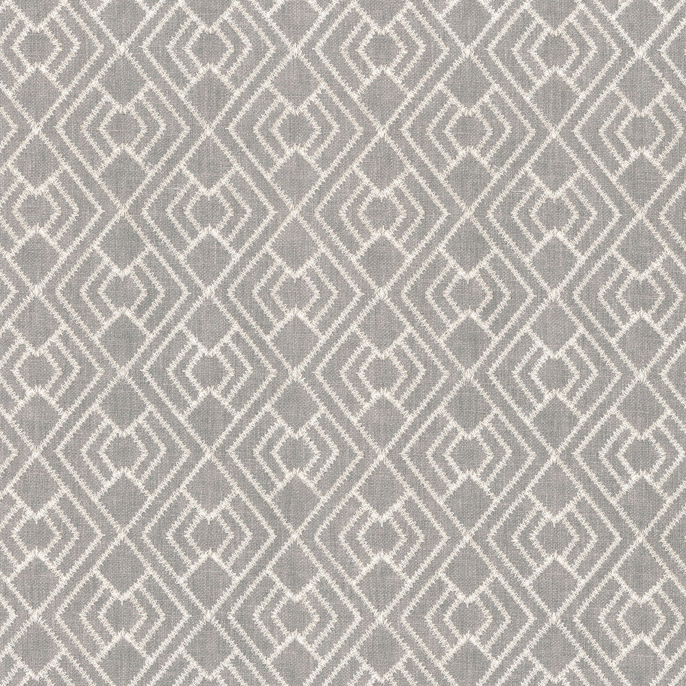 Cordell Emb Fog 250321 by ED Ellen DeGeneres Designer Fabric CURATED TRAVELS BASE:50% Polyester 50% Cotton EMBROID:100% Polyester INDIA Wyzenbeek 51,000 Horizontal: 3.25" and Vertical: 3.25" 54" - Swanky Fabrics -