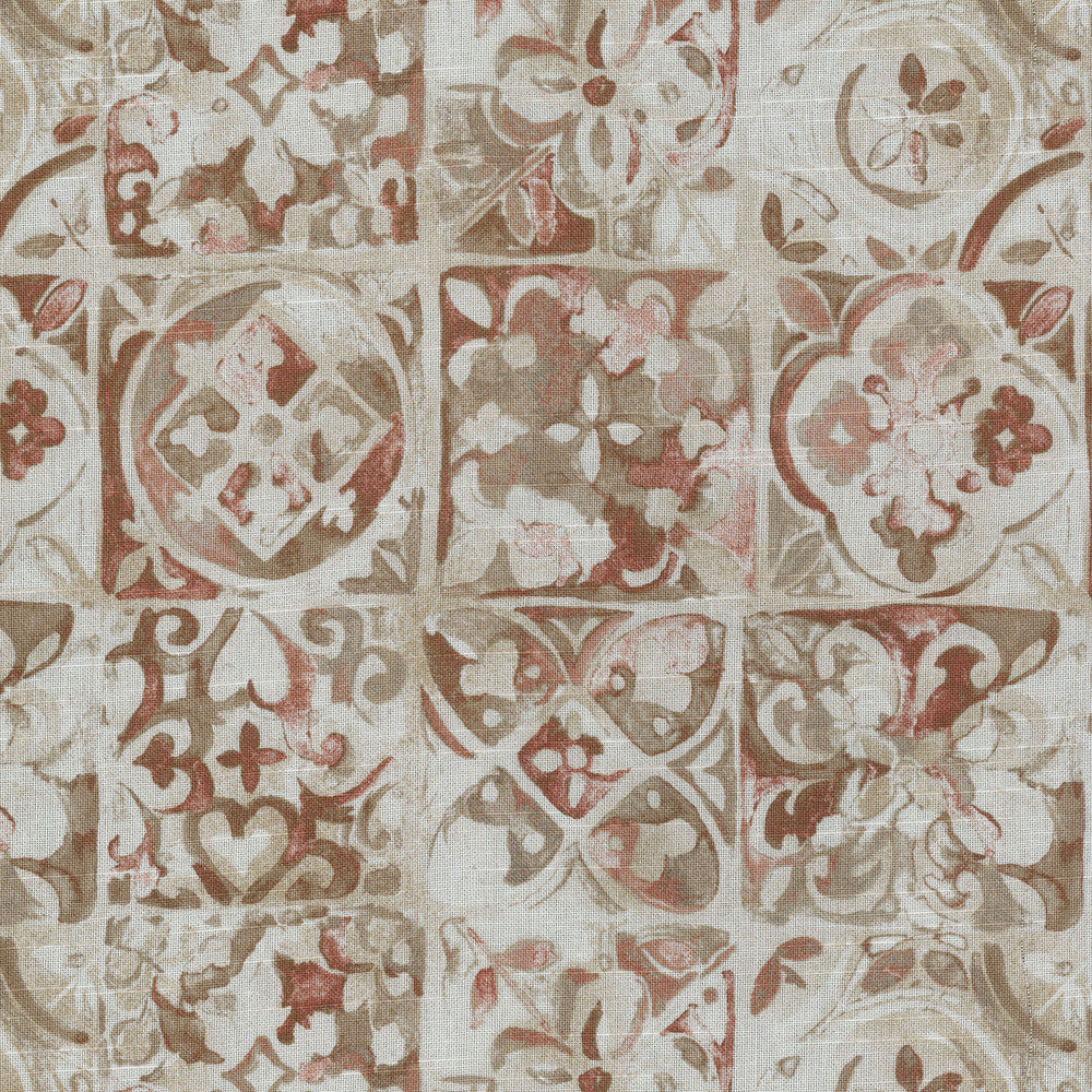 Petra Tile Blush 250692 by ED Ellen DeGeneres Designer Fabric - 100%Cotton CHINA 39000 Horizontal: 27 and Vertical: 27 54 - Swanky Fabrics -