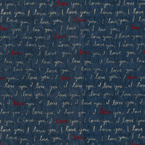 I Love You Denim 250720 by ED Ellen DeGeneres Designer Fabric