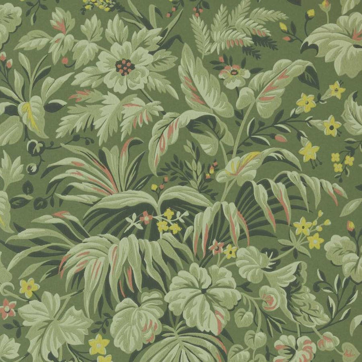 Palmette (Wp) # 01 Forest by 1838 Wallcoverings Designer Wallpaper V&A Decorative Papers Iii HALF DROP PASTE THE WALL UNITED KINGDOM V-12.75" H-25.5" 20.5"X11YD - Swanky Fabrics -