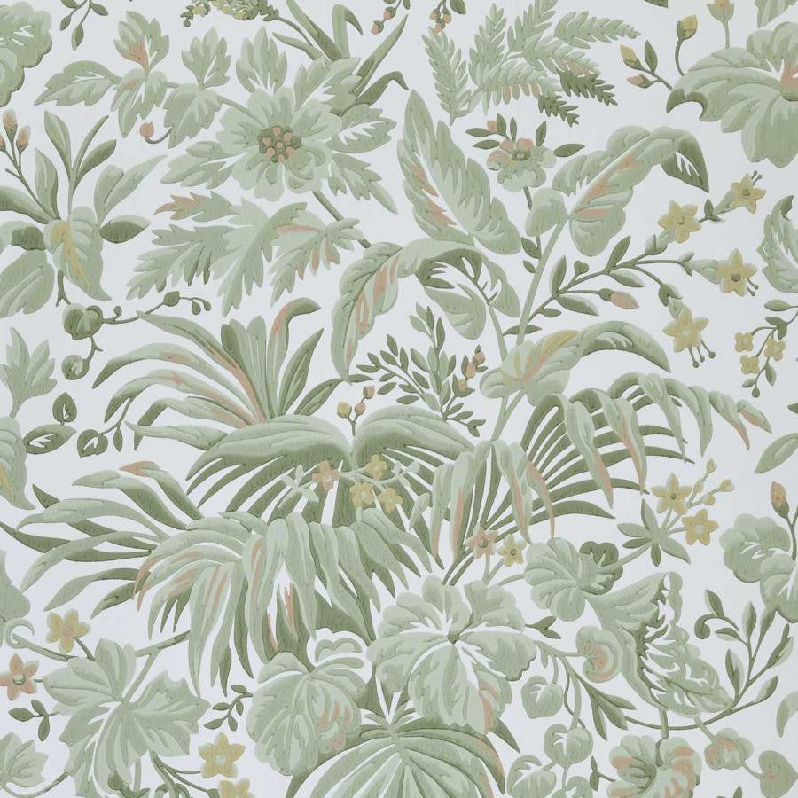 Palmette (Wp) # 04 Sage by 1838 Wallcoverings Designer Wallpaper V&A Decorative Papers Iii HALF DROP PASTE THE WALL UNITED KINGDOM V-12.75" H-25.5" 20.5"X11YD - Swanky Fabrics -