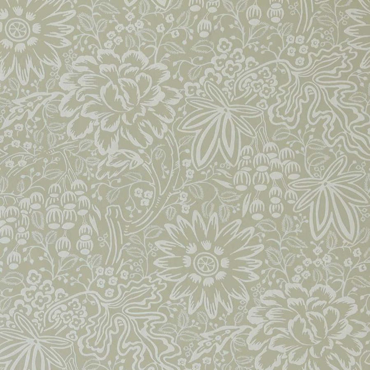 Peony Garden (Wp) # 01 Natural by 1838 Wallcoverings Designer Wallpaper V&A Decorative Papers Iii STRAIGHT PASTE THE WALL UNITED KINGDOM V-25" 20.5"X11YD - Swanky Fabrics -