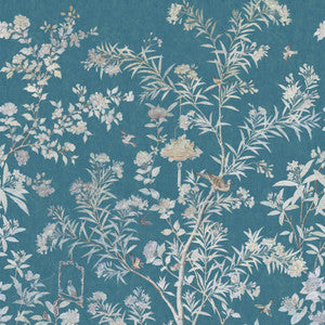 Moor Park (Wp) # 01 Prussian Blue by 1838 Wallcoverings Designer Wallpaper