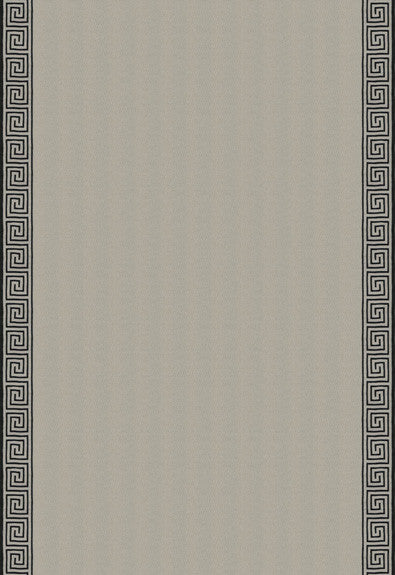 Greek Key Embroidery Pebble and Black 25801 by Schumacher Designer Fabric COLLECTION-NAME-TBA-25800 75% Cotton, 25% Linen Martindale 20,000 Horizontal: - and Vertical: 4.25 57 - Swanky Fabrics -