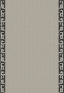 Greek Key Embroidery Pebble And Black 25801 by Schumacher Designer Fabric