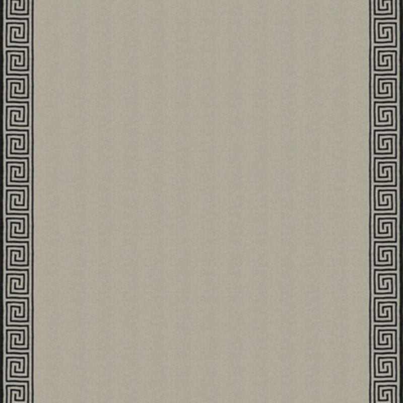 Greek Key Embroidery Pebble And Black 25801 by Schumacher Designer Fabric AU NATUREL COTTON 75% LINEN 25% BELGIUM MARTINDALE 20,000 </p><p>Repeat: Horizontal: and Vertical: 4 1/4" (11CM) 57 - Swanky Fabrics -