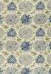 Katsugi Indigo & Green 2620932 by Schumacher Designer Fabric
