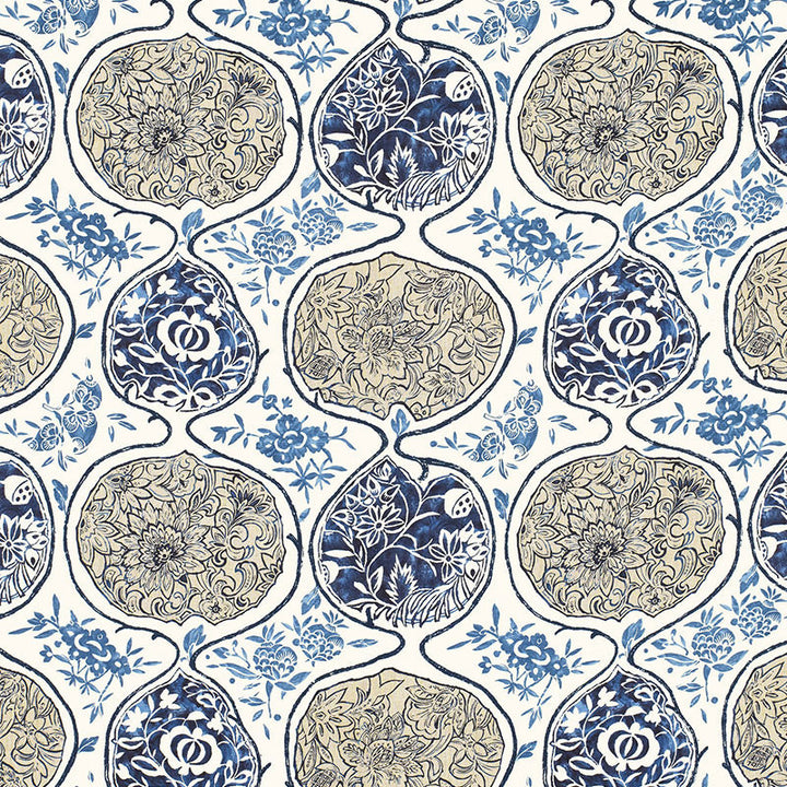 Katsugi Blues 2620933 by Schumacher Fabric Schumacher Fabric Katsugi Blues 2620933Fabric LINEN 55% BELGIUM </p><p>Repeat: H: HORZ. 27" (69CM) , V: VERT. 25" (64CM) 54 - Fabric Carolina -