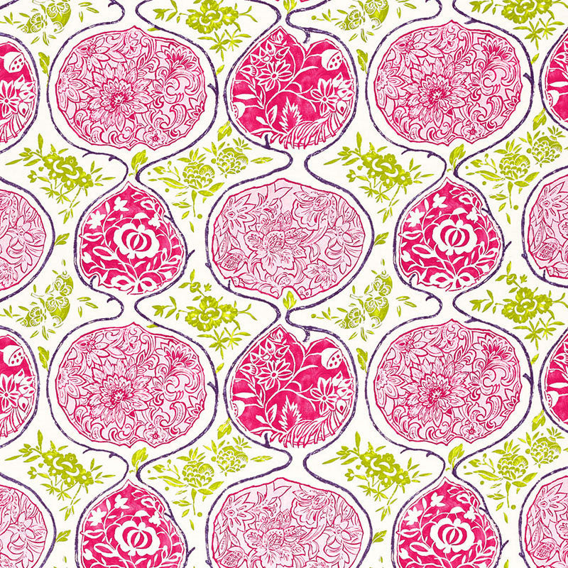 Katsugi Fuchsia & Chartreuse 2620937 by Schumacher Fabric Schumacher Fabric Katsugi Fuchsia & Chartreuse 2620937Fabric LINEN 55% BELGIUM </p><p>Repeat: H: HORZ. 27" (69CM) , V: VERT. 25" (64CM) 54 - Fabric Carolina -