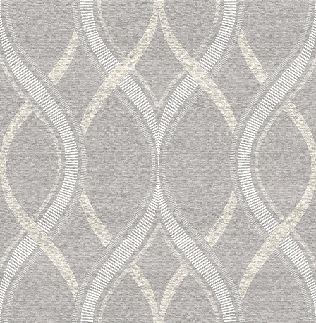 Frequency Grey Ogee Wallpaper by A-Street Prints Designer