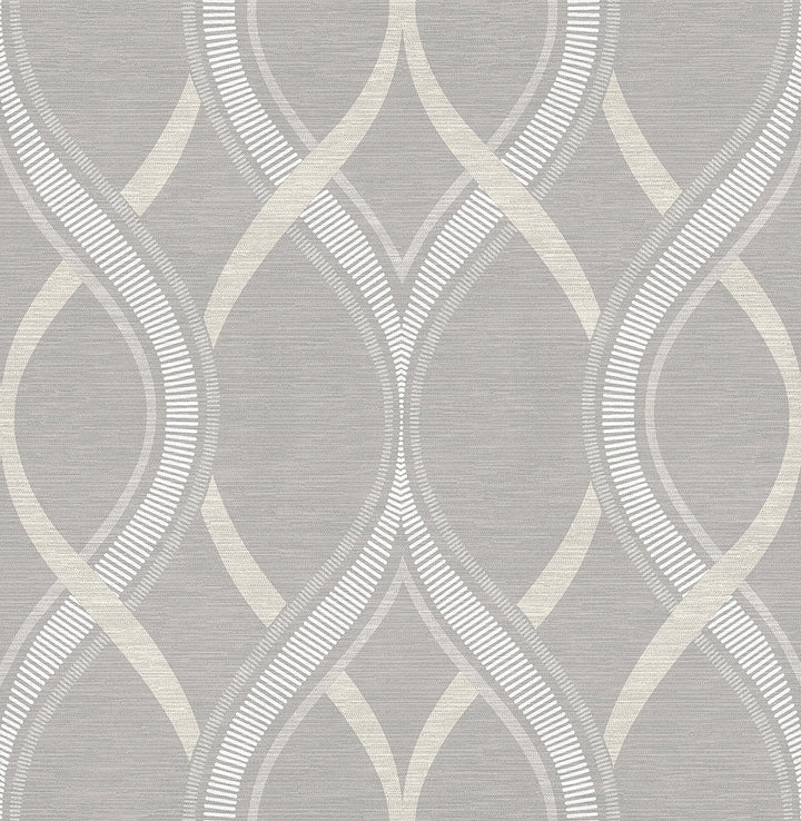 Frequency Grey Ogee Wallpaper by A-Street Prints Designer