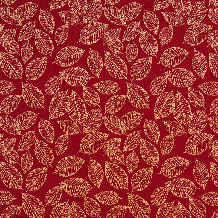 2625 Crimson/Leaf by Charlotte Designer Fabric Uptown Jacquards VI 100% Woven Polyester Asia Exceeds 70,000 Wyzenbeek Rubs (Heavy Duty) Horizontal: 7" x Vertical: 7.5" 54 Inches - Swanky Fabrics -
