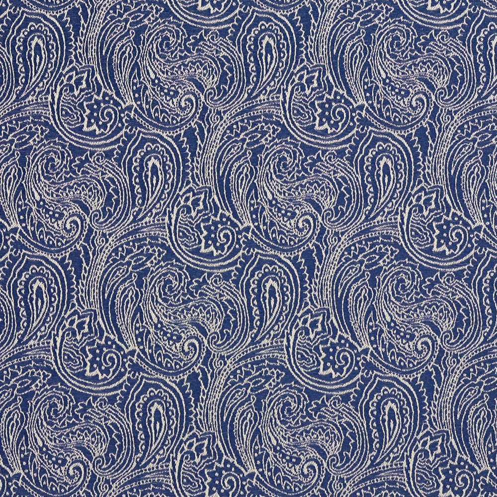 2627 Wedgewood/Paisley by Charlotte Designer Fabric Uptown Jacquards VI 100% Woven Polyester Asia Exceeds 70,000 Wyzenbeek Rubs (Heavy Duty) Horizontal: 6.75 " x Vertical: 7.5" 54 Inches - Swanky Fabrics -