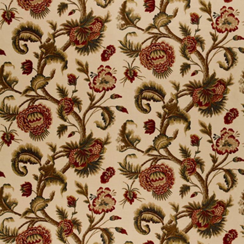 Jacobean Printed Crewel Burnish Sage 2639312 by Schumacher Designer Fabric ARCHIVE / LINEN PRINTS LINEN 54% COTTON 46% UNITED STATES OF AMERICA </p><p>Repeat: Horizontal: 28" (71CM) and Vertical: 25 1/4" (64CM) 56 - Swanky Fabrics -