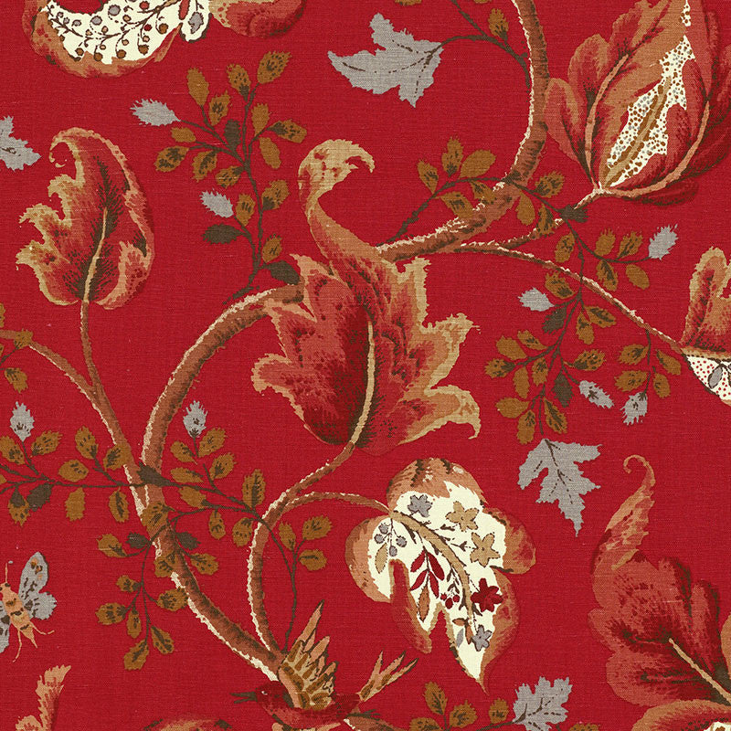 Fox Hollow Tomato And Brass 2639646 by Schumacher Designer Fabric DW-SPRING 2004 COLLECTION LINEN 59% COTTON 41% CZECH REPUBLIC </p><p>Repeat: Horizontal: 26 5/8" (68CM) and Vertical: 27" (69CM) 56 - Swanky Fabrics -