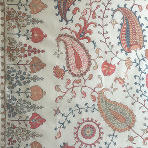 Lakai Printed Embroidery Ivory 2643360 by Schumacher Designer Fabric