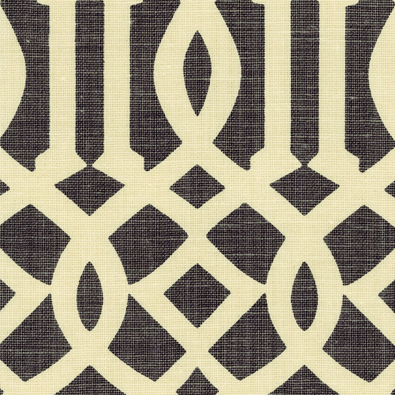 Imperial Trellis Parchment/Midnight 2643760 by Schumacher Designer Fabric HOUSE OF KWID - SPRING 05 See Sample UNITED STATES OF AMERICA TO BE DETERMINED </p><p>Repeat: Horizontal: 6 3/4" (17CM) and Vertical: 12 1/2" (32CM) 54" WIDE (137CM) - Swanky Fabrics -