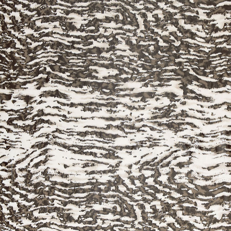 Serengeti Silk Black & White 2643850 by Schumacher Designer Fabric DW-SPRING 2005 COLLECTION SILK 100% ITALY </p><p>Repeat: Horizontal: 26 5/8" (68CM) and Vertical: 37 1/4" (95CM) 54 - Swanky Fabrics -