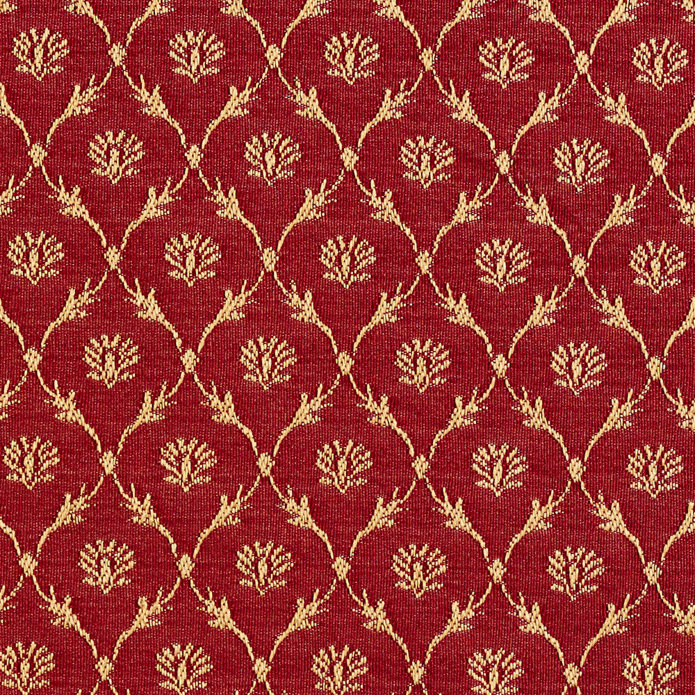 2643 Crimson/Trellis by Charlotte Designer Fabric Uptown Jacquards VI 100% Woven Polyester Asia Exceeds 120,000 Wyzenbeek Rubs (Heavy Duty) </p><p>Repeat: Horizontal: 1.5" x Vertical: 1.5" 54 Inches - Swanky Fabrics -