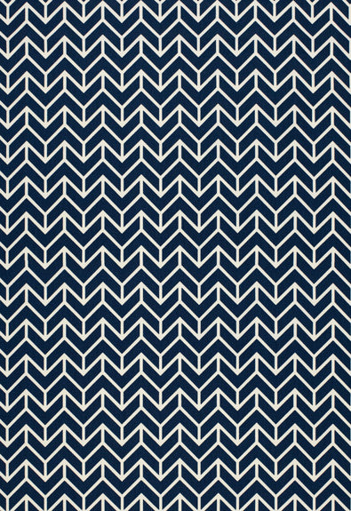Chevron Print Navy 2644031 by Schumacher Designer Fabric - 100% Cotton - Horizontal: 3.25 and Vertical: 2.75 54 - Swanky Fabrics -