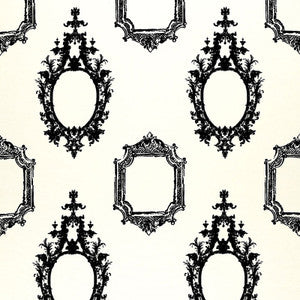 Go Baroque Ebony On Ivory 2644250 by Schumacher Designer Fabric