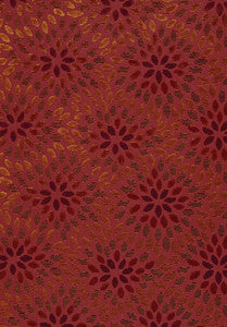 Kiku Silk Velvet Cerise & Cinnabar 2644282 by Schumacher Designer Fabric