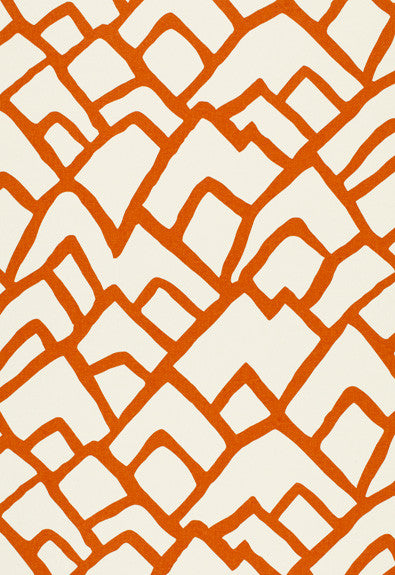 Zimba Orange 2644331 by Schumacher Designer Fabric Exuberant-Prints 55% Linen, 45% Cotton - Horizontal: 27 and Vertical: 32 54 - Swanky Fabrics -