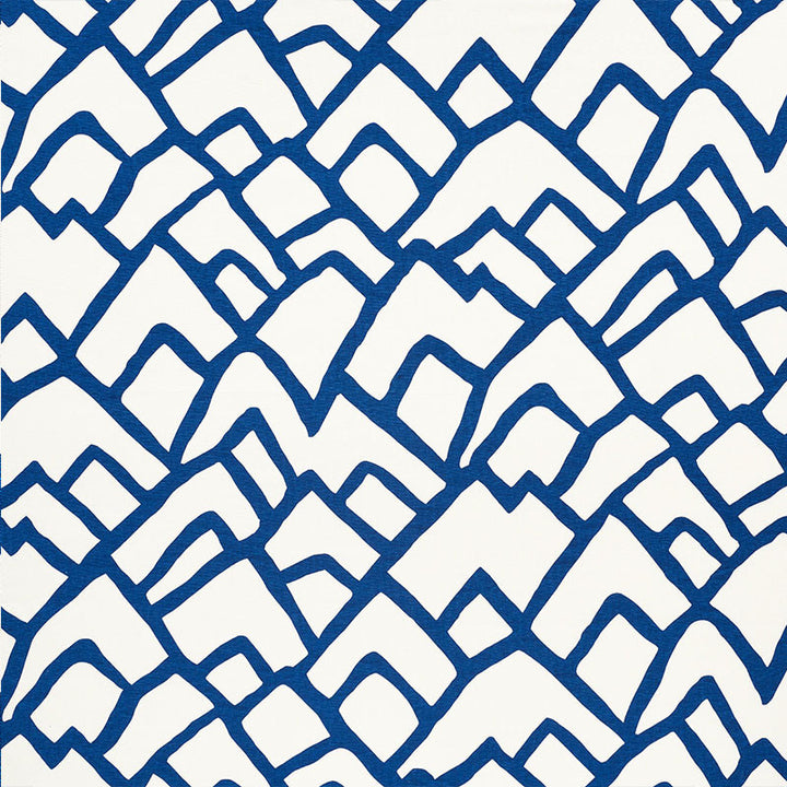 Zimba Marine 2644334 by Schumacher Designer Fabric Exuberant-Prints 55% Linen, 45% Cotton - Horizontal: 27 and Vertical: 32 54 - Swanky Fabrics -