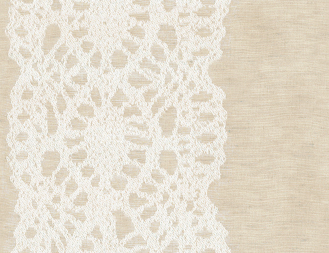 Lace Lisere Linen 2644441 by Schumacher Designer Fabric - 35% Cotton, 31% Linen, 24% Viscose, 10% Polyester - Horizontal: 27 and Vertical: 4 54 - Swanky Fabrics -