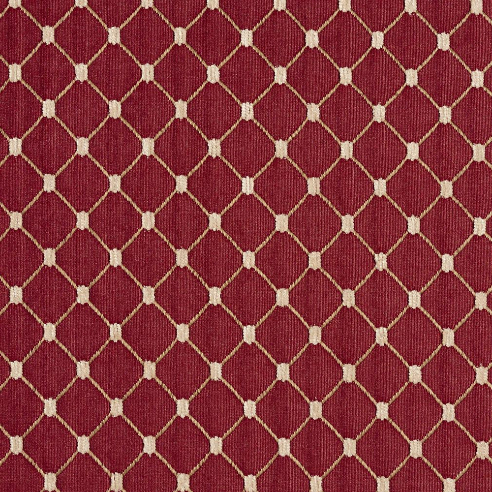 2652 Crimson/Diamond by Charlotte Designer Fabric Uptown Jacquards VI 100% Woven Polyester Asia Exceeds 70,000 Wyzenbeek Rubs (Heavy Duty) Horizontal: 1.75" x Vertical: 1.5" 54 Inches - Swanky Fabrics -