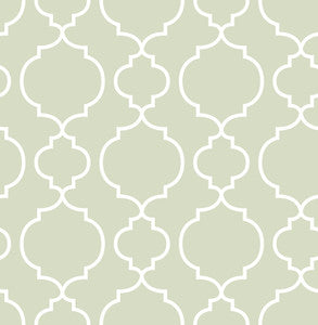 Desiree Sage Quatrefoil Wallpaper by A-Street Prints Designer