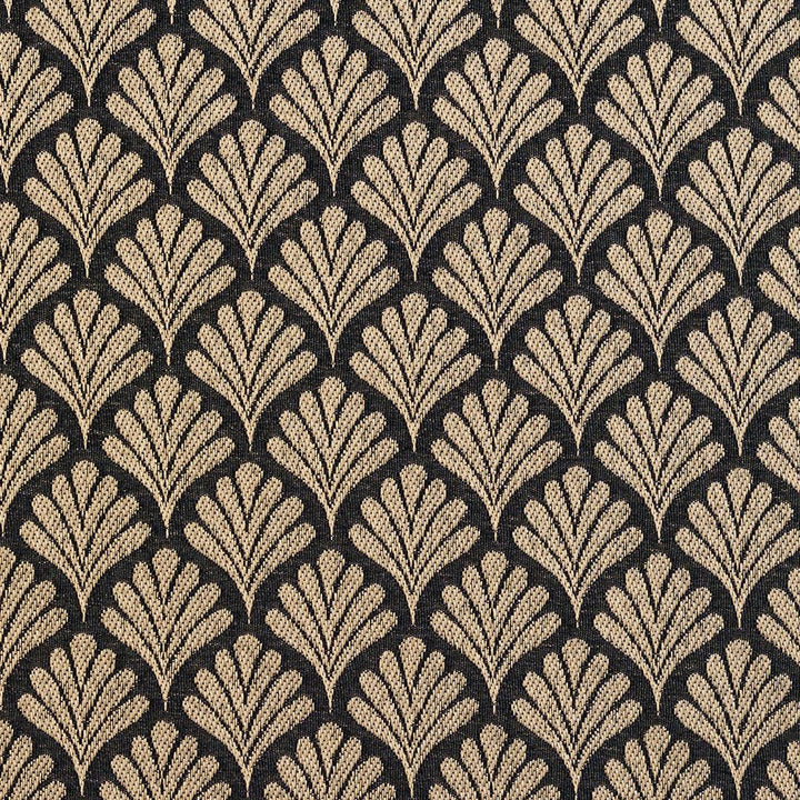 2660 Onyx/Fan by Charlotte Designer Fabric Uptown Jacquards VI 100% Woven Polyester Asia Exceeds 70,000 Wyzenbeek Rubs (Heavy Duty) Horizontal: 1.75" x Vertical: 1.5" 54 Inches - Swanky Fabrics -