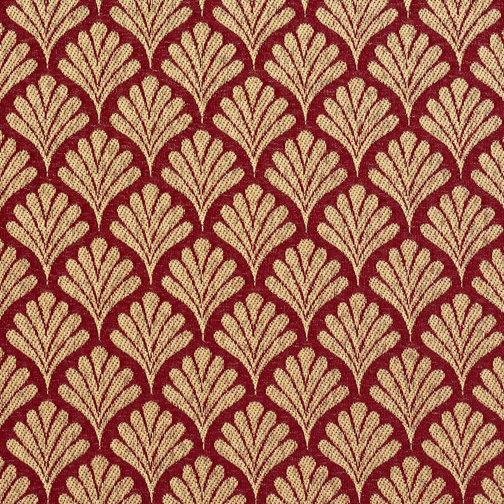 2661 Crimson/Fan by Charlotte Designer Fabric Uptown Jacquards VI 100% Woven Polyester Asia Exceeds 70,000 Wyzenbeek Rubs (Heavy Duty) Horizontal: 1.75" x Vertical: 1.5" 54 Inches - Swanky Fabrics -