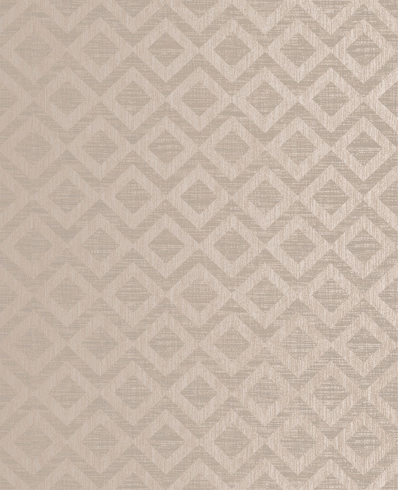 Cadenza Brown Geometric Wallpaper by Decorline Designer Evolve Covers about 56.4 square feet 20.5-in by 33-ft long roll Unpasted 5.04 - Swanky Fabrics -