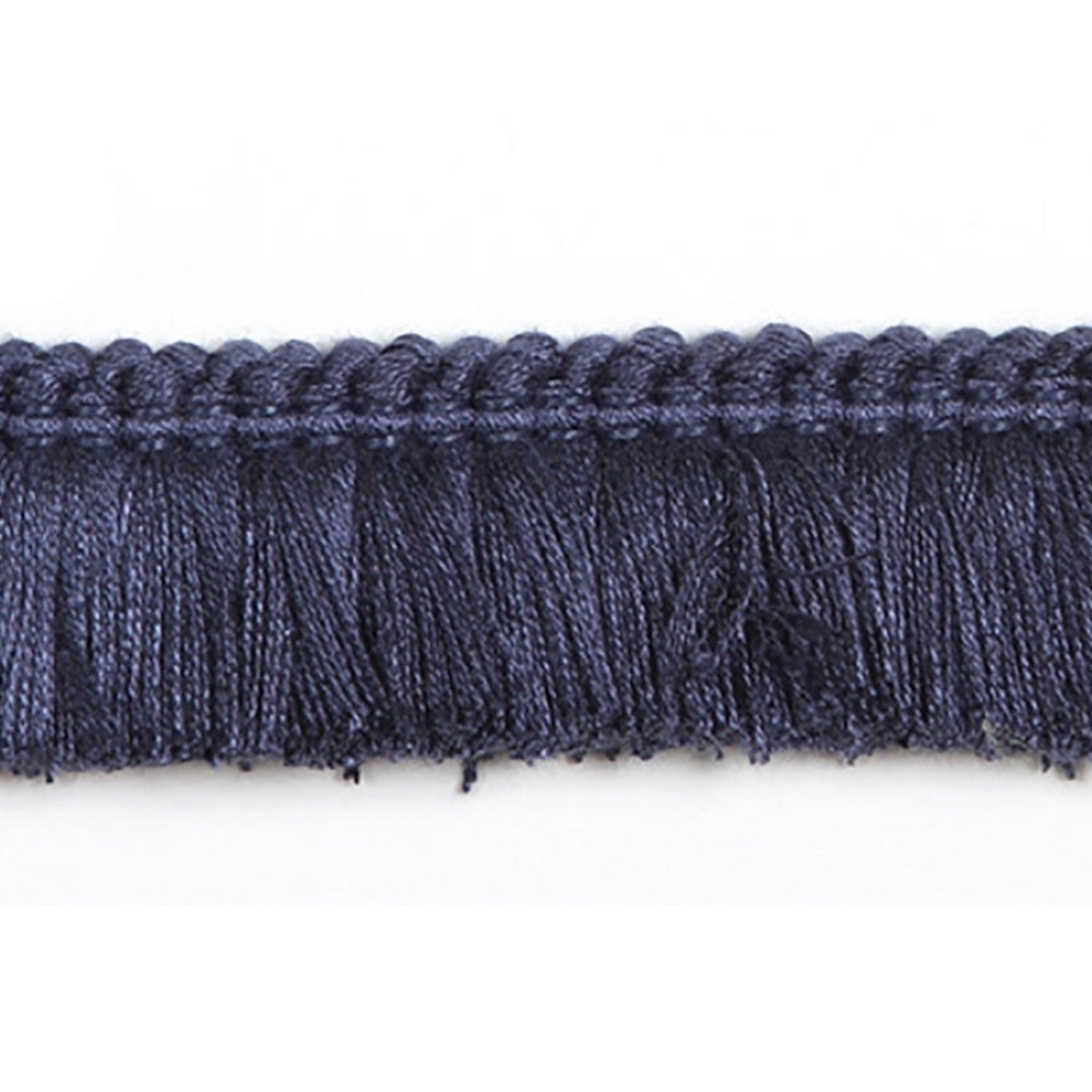 Hellenic Key Brushed Fringe Denim by Europatex Designer Fabric Hellenic 97% Fibranne, 2% Polyester, 1% Nylon 1.25 inches - Swanky Fabrics -