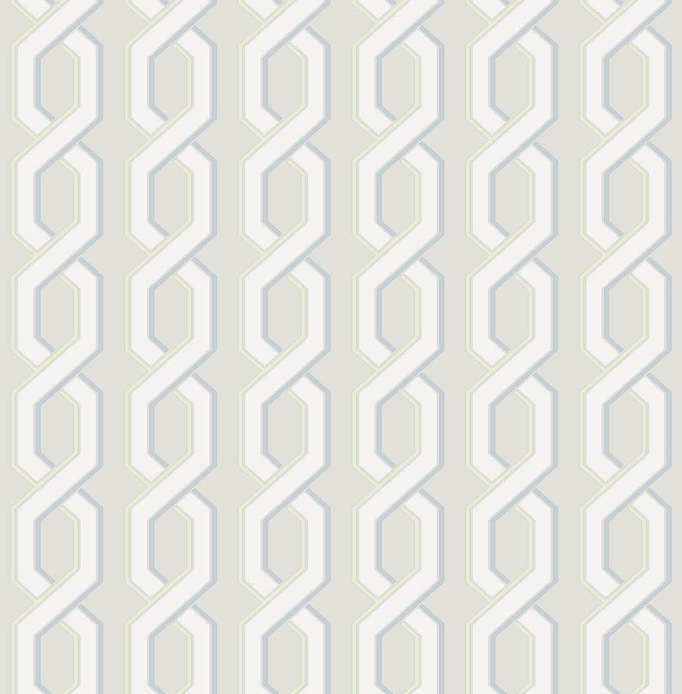 Twist Grey Geometric Wallpaper by Brewster Designer For Your Bath III Covers about 56.4 square feet 20.5-in by 33-ft long roll Unpasted 3.5 - Swanky Fabrics -