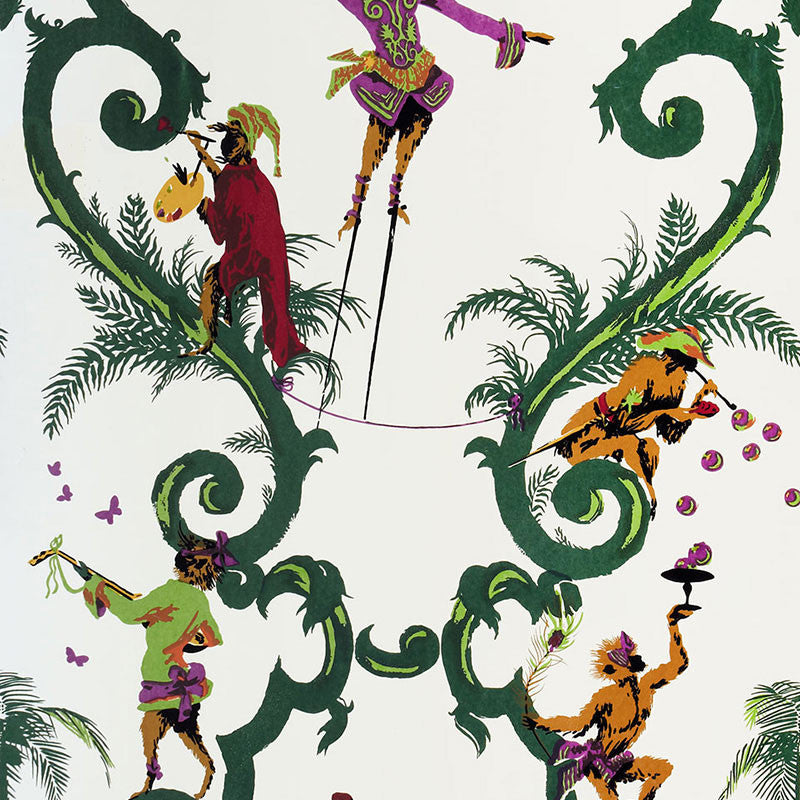 Singeries Hunter And Berry On Almond 2705791 by Schumacher Designer Wallpaper DEC WALK MISC PAPER 1PaperPaper% 0 UNITED STATES OF AMERICA </p><p>Repeat: Horizontal: and Vertical: 39 1/2" (100CM) 27 - Swanky Fabrics -