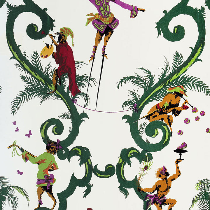 Singeries Hunter And Berry On Almond 2705791 by Schumacher Designer Wallpaper DEC WALK MISC PAPER 1PaperPaper% 0 UNITED STATES OF AMERICA </p><p>Repeat: Horizontal: and Vertical: 39 1/2" (100CM) 27 - Swanky Fabrics -