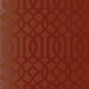 Imperial Trellis Cinnabar Gloss 2707214 by Schumacher Designer Wallcovering