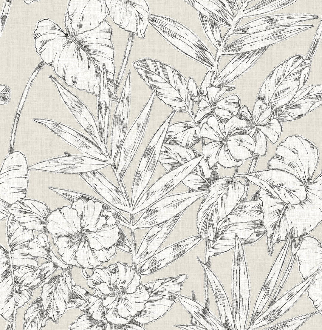 Fiji Beige Floral Wallpaper by A-Street Prints Designer