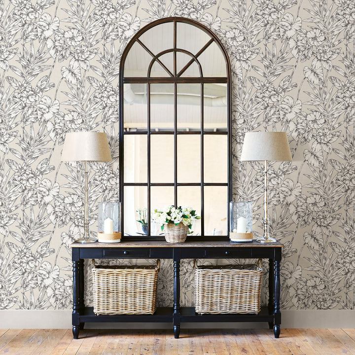 Fiji Beige Floral Wallpaper by A-Street Prints Designer