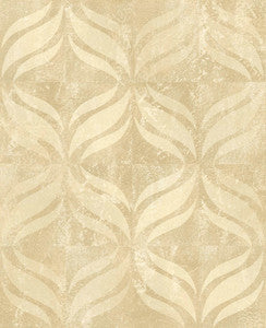 Beallara Gold Ogee Wallpaper by Brewster Designer
