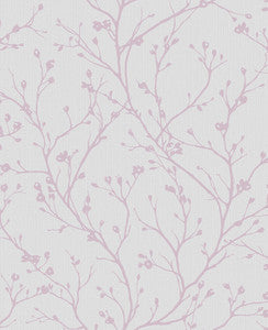 Orchis Lavender Flower Branches Wallpaper by Brewster Designer