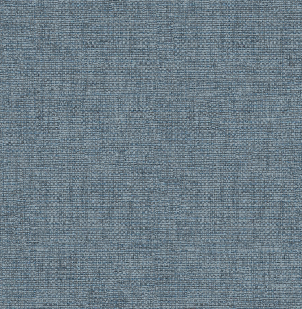 Twine Blue Grass Weave Wallpaper by Brewster Designer Techniques & Finishes III Covers about 56.4 square feet 20.5-in by 33-ft long roll Unpasted 0 - Swanky Fabrics -